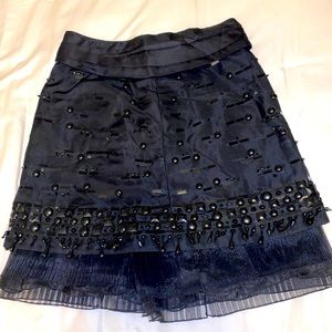 Per se Black 100% Silk Evening/Formal Special Occasion Beaded Skirt Size 10